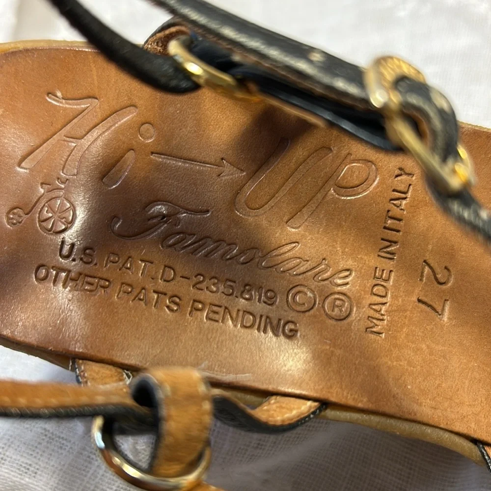 Famolare made in Italy leather wedge sandals